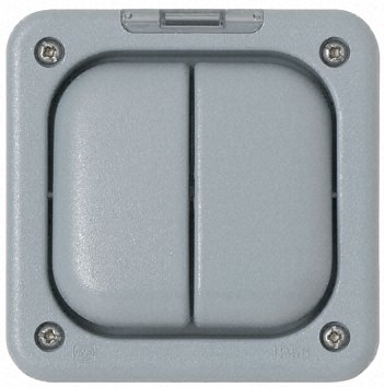 13A switch 2 gang grey masterseal+