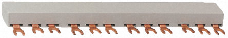 Busbar, combination, 2 devices, c/w 1 aux