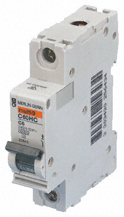 MCB, DIN rail, type C, 10kA, 1-pole, 4A