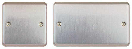 Plate, blanking, matt chrome plus, 2 gang