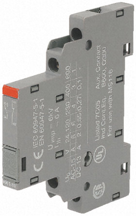 Switch, auxiliary, 2 N/O, side mount, right