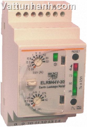Relay,earth leakage,variable30mA-30A,SPDT,relay O/P,DIN rail