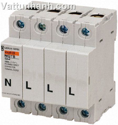 Terminal,block,Isobar 4,B distribution board incomer,rail mount,4 pole,125A