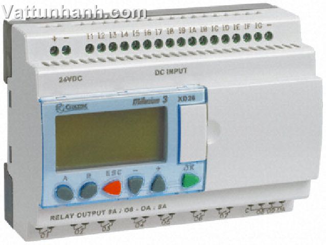 PLC,logic controller,26 I/O,16 inputs,10 transistor outputs,millennium 3,LCD,expandable,24Vdc supply