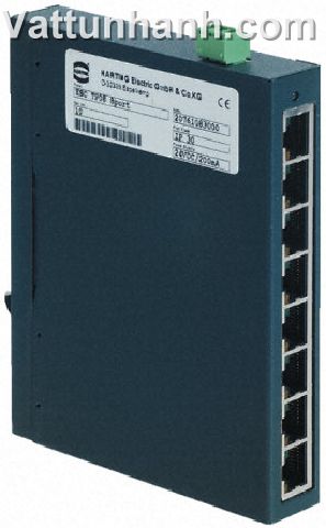 Connector, industrial ethernet, 8 port switch, IP30
