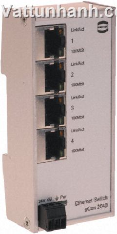 Connector, industrial ethernet, switch, horizontal, RJ45, 4 port