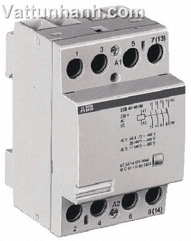 Contactor, installation type, ESB, 4 pole, 24A, 230Vac, 3 n/o+1 n/c