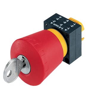 Siemens 22MM PLASTIC ROUND ACTUATOR: EMERGEN.-STOP