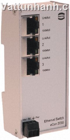 Connector, industrial ethernet, switch, horizontal, RJ45, 3 port